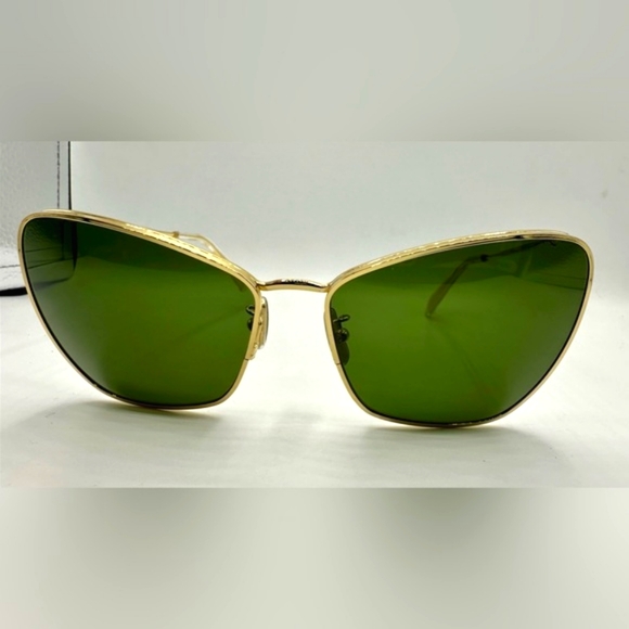 Celine Gold Metal Cat Eye Sunglasses Authentic Model cl40069u 30n 61 16140 3 - Picture 6 of 16